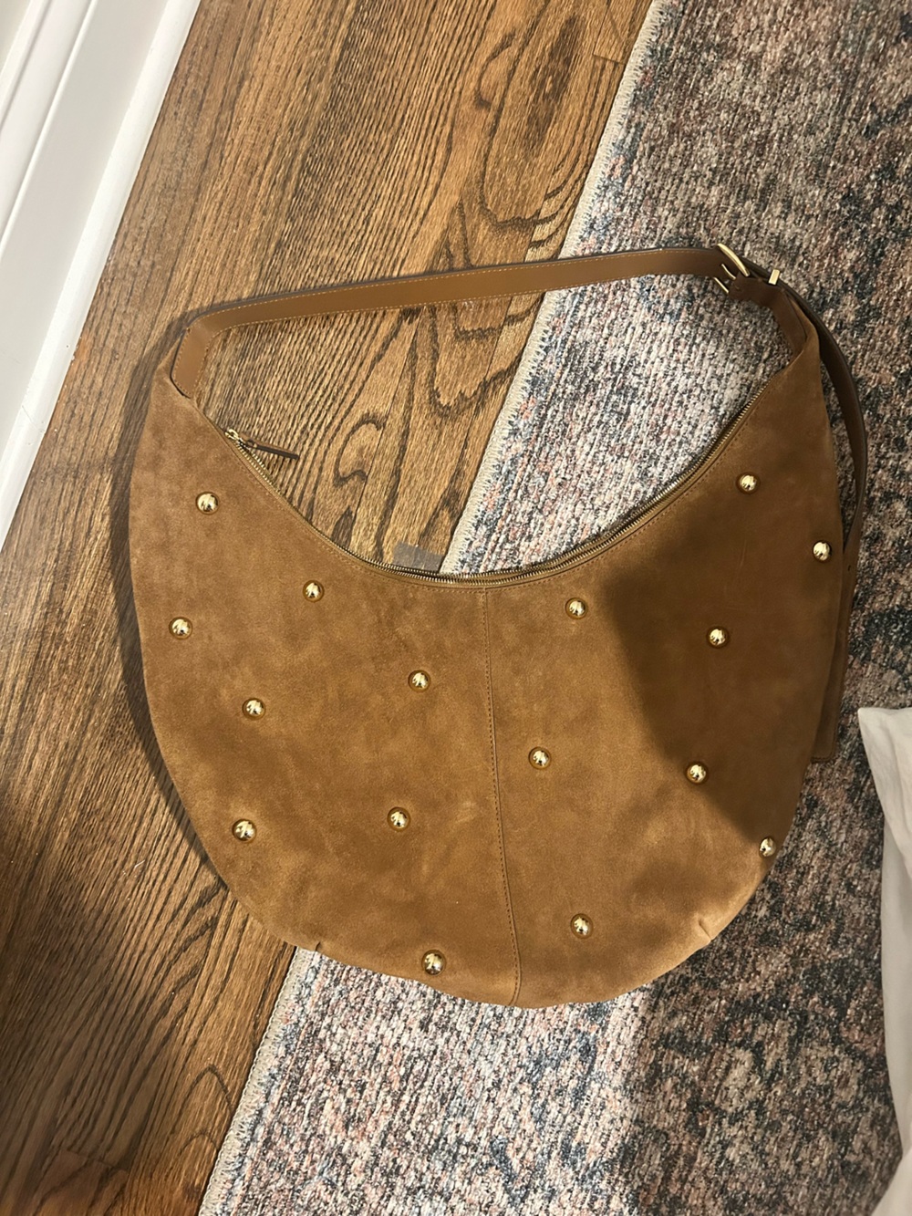 NWOT Madewell Essential Curve Suede Shoulder Bag - Picture 5 of 9